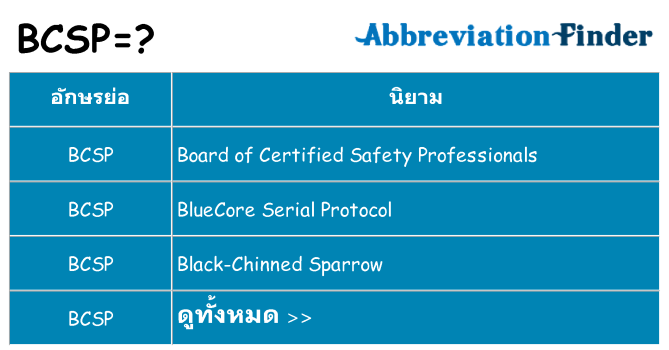 อะไรไม่ bcsp ถึง