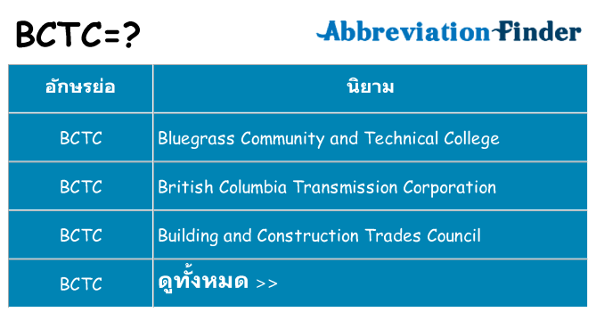อะไรไม่ bctc ถึง