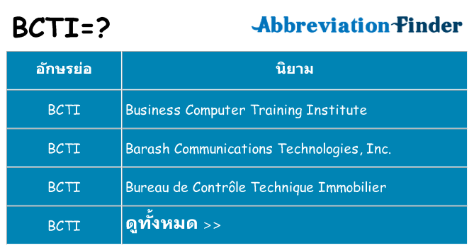 อะไรไม่ bcti ถึง