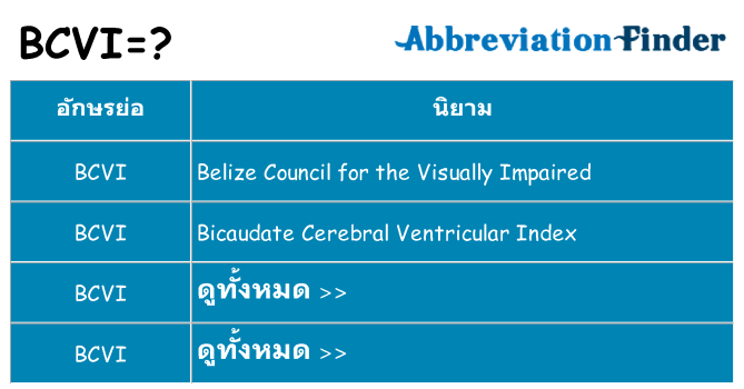 อะไรไม่ bcvi ถึง