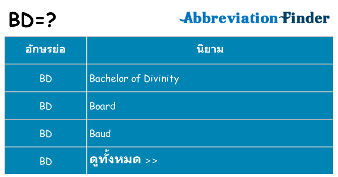 อะไรไม่ bd ถึง