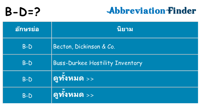 อะไรไม่ b-d ถึง