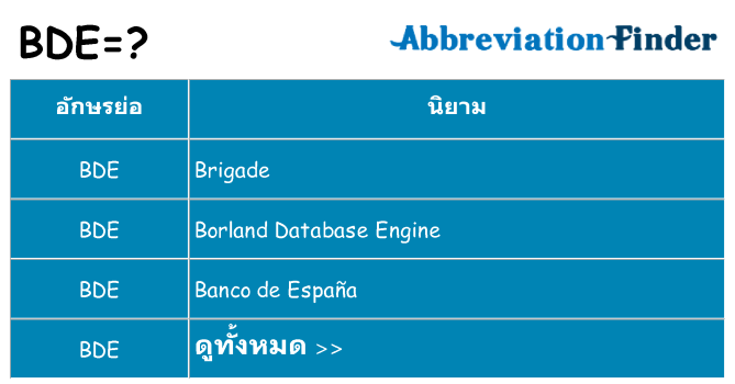อะไรไม่ bde ถึง