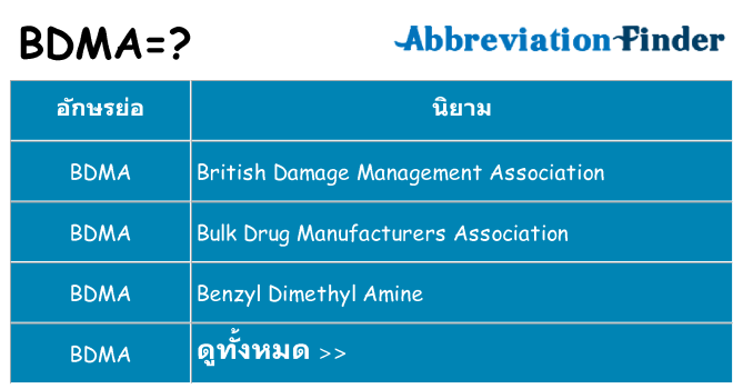 อะไรไม่ bdma ถึง