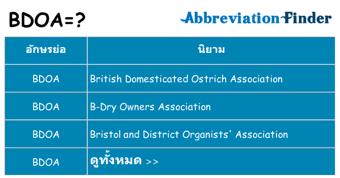 อะไรไม่ bdoa ถึง