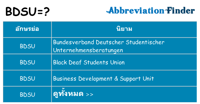 อะไรไม่ bdsu ถึง