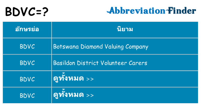 อะไรไม่ bdvc ถึง