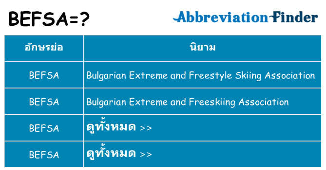 อะไรไม่ befsa ถึง