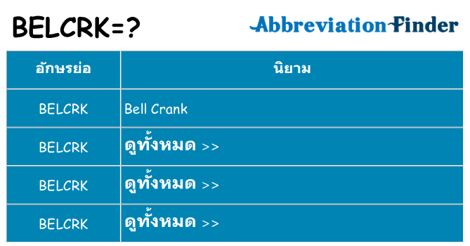 อะไรไม่ belcrk ถึง