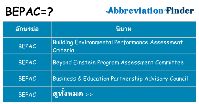 อะไรไม่ bepac ถึง