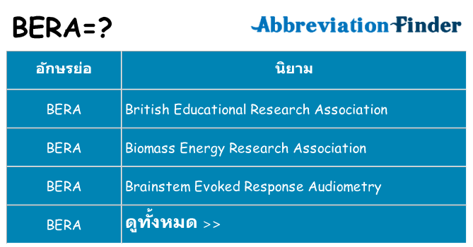 อะไรไม่ bera ถึง