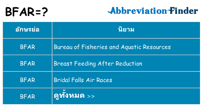 อะไรไม่ bfar ถึง