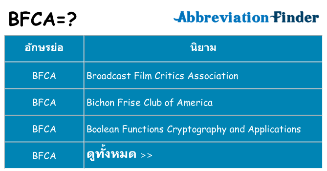 อะไรไม่ bfca ถึง