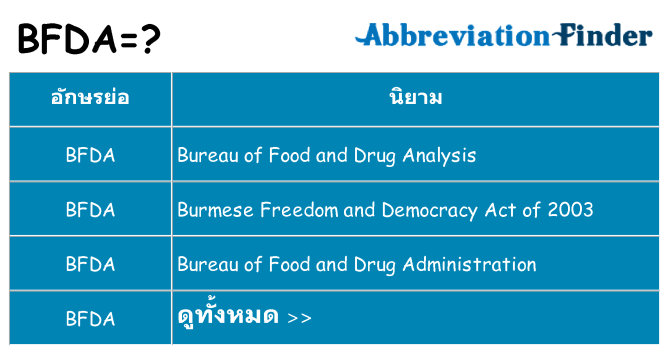 อะไรไม่ bfda ถึง