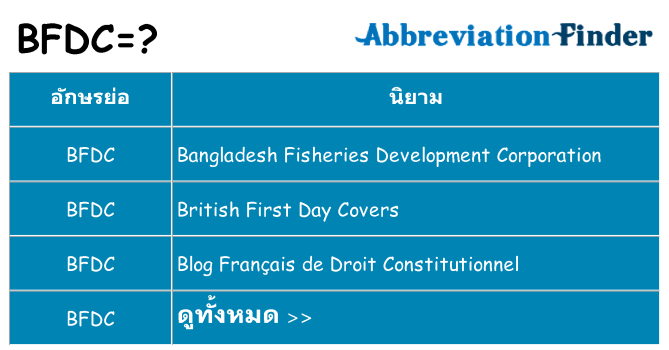 อะไรไม่ bfdc ถึง