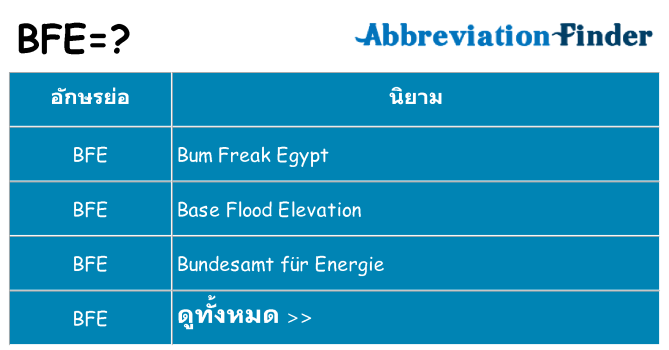 อะไรไม่ bfe ถึง
