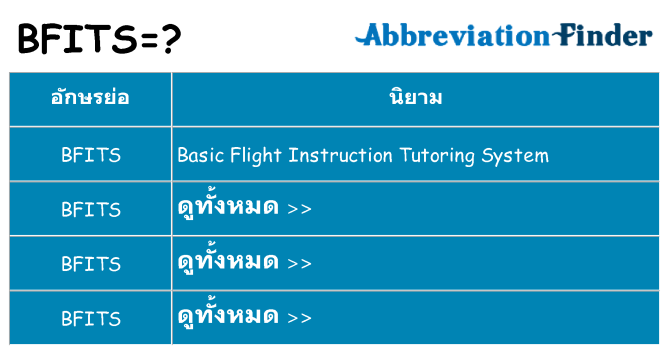 อะไรไม่ bfits ถึง