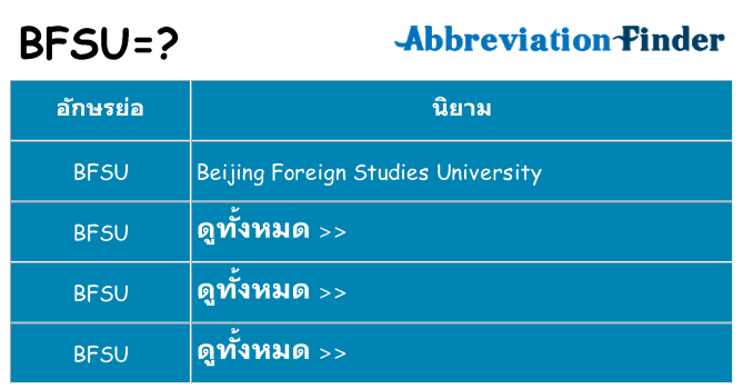 อะไรไม่ bfsu ถึง