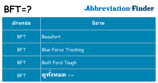 อะไรไม่ bft ถึง