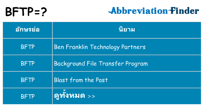 อะไรไม่ bftp ถึง