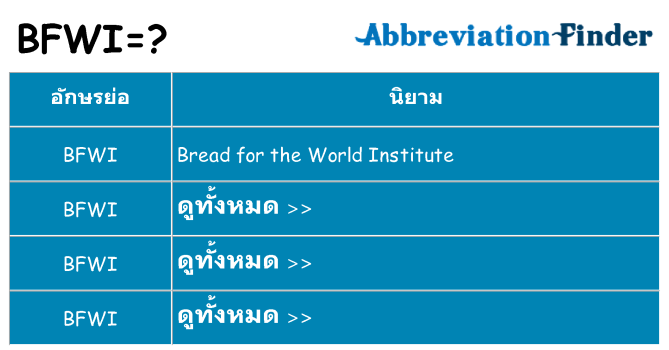 อะไรไม่ bfwi ถึง