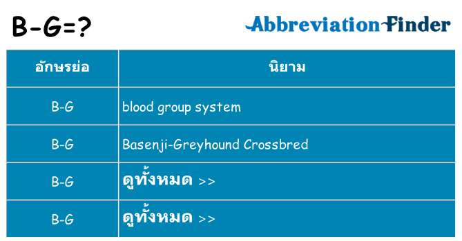อะไรไม่ b-g ถึง