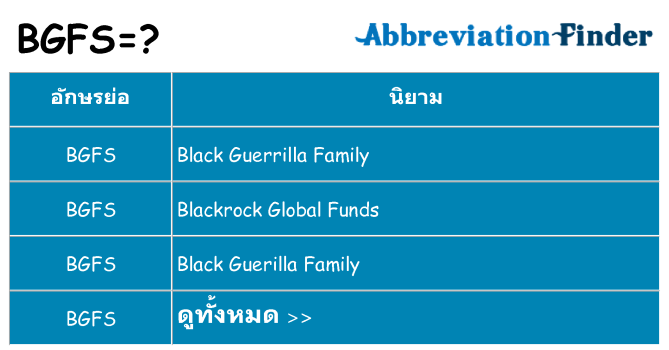 อะไรไม่ bgfs ถึง