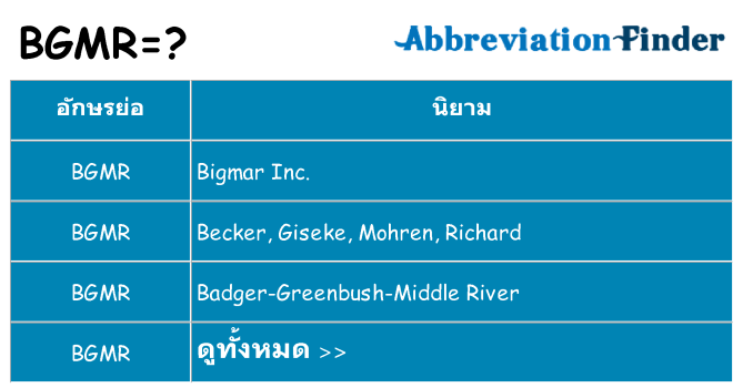อะไรไม่ bgmr ถึง