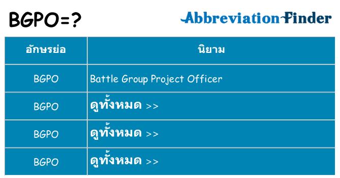 อะไรไม่ bgpo ถึง