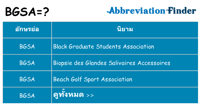 อะไรไม่ bgsa ถึง