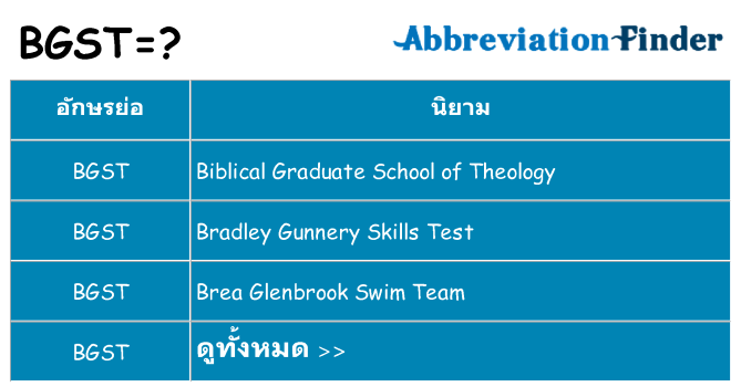 อะไรไม่ bgst ถึง
