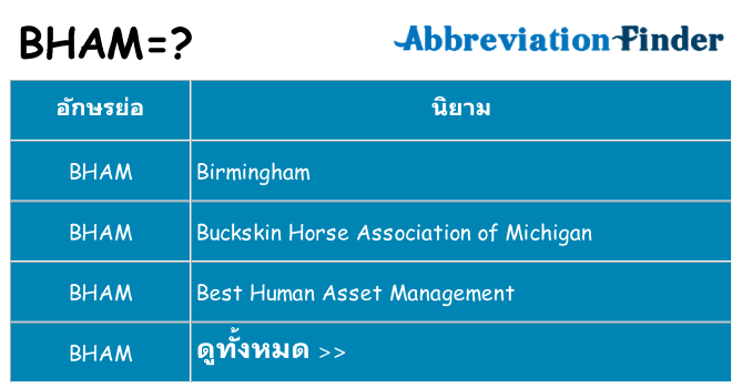 อะไรไม่ bham ถึง