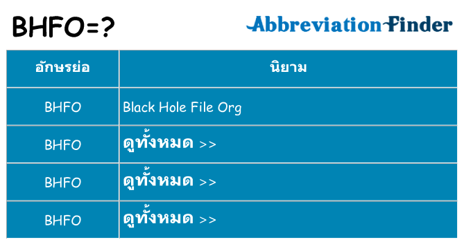 อะไรไม่ bhfo ถึง