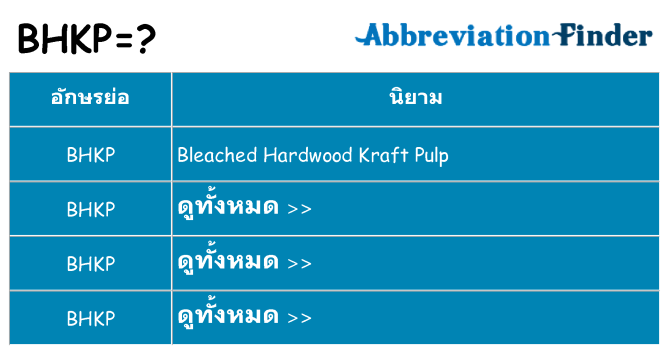 อะไรไม่ bhkp ถึง