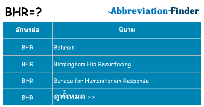 อะไรไม่ bhr ถึง
