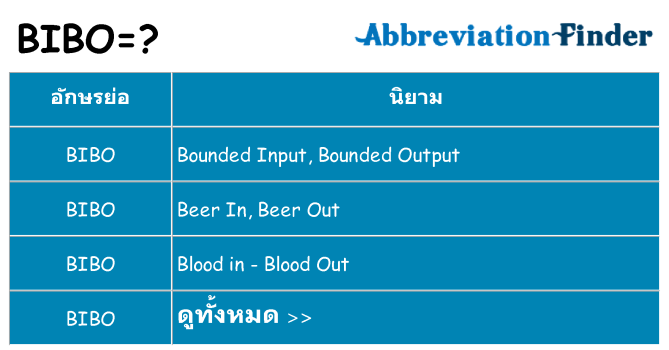 อะไรไม่ bibo ถึง