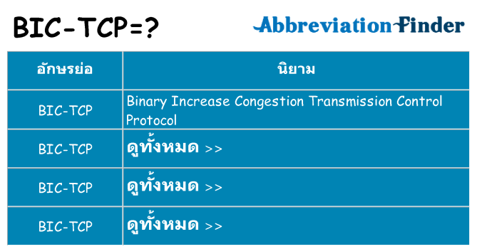 อะไรไม่ bic-tcp ถึง