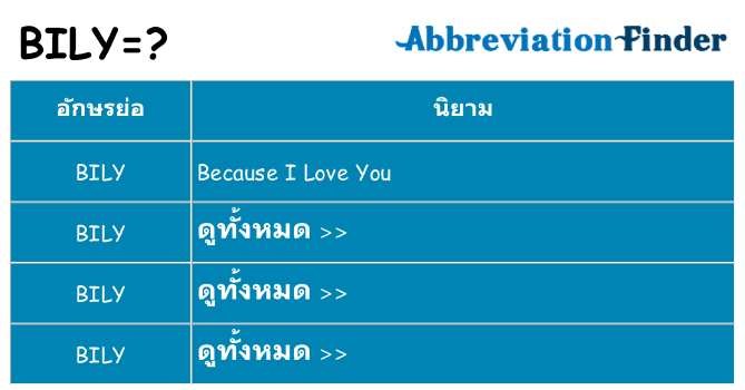 อะไรไม่ bily ถึง