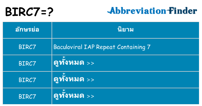 อะไรไม่ birc7 ถึง