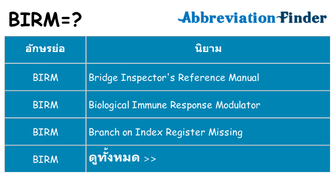 อะไรไม่ birm ถึง