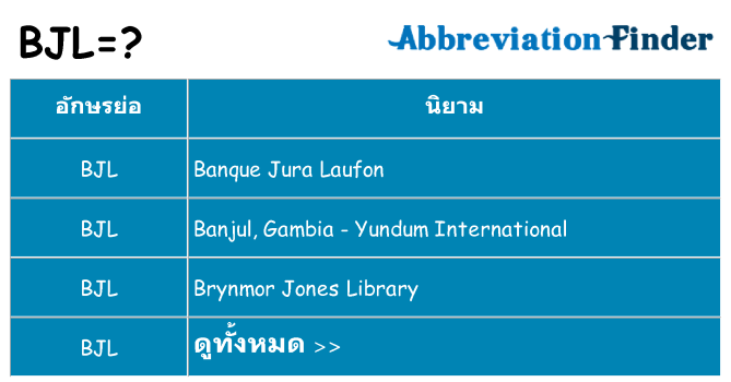 อะไรไม่ bjl ถึง