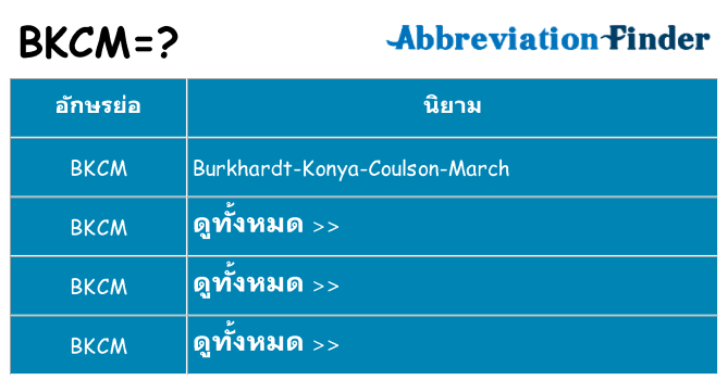 อะไรไม่ bkcm ถึง