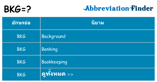 อะไรไม่ bkg ถึง