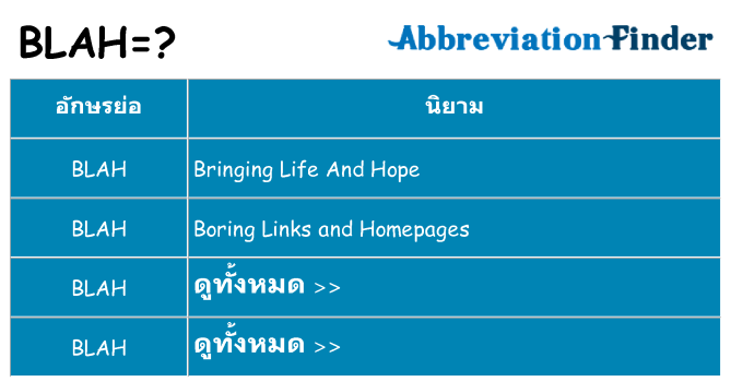 อะไรไม่ blah ถึง