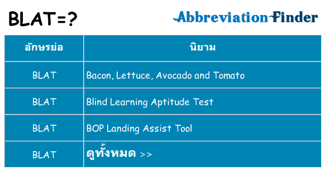 อะไรไม่ blat ถึง