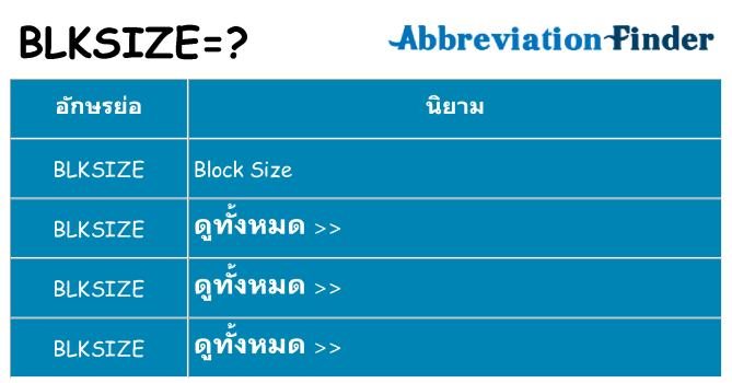 อะไรไม่ blksize ถึง