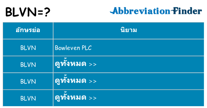 อะไรไม่ blvn ถึง