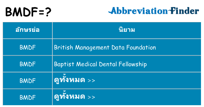 อะไรไม่ bmdf ถึง