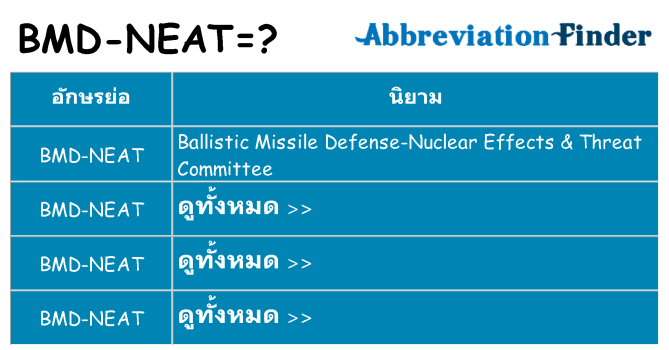 อะไรไม่ bmd-neat ถึง