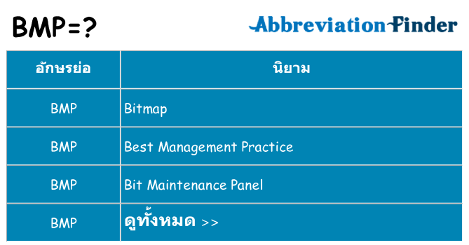 อะไรไม่ bmp ถึง